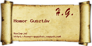 Homor Gusztáv névjegykártya